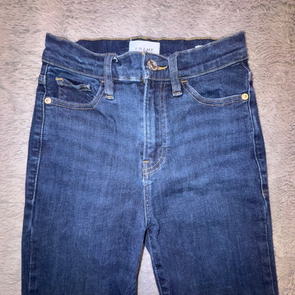 FRAME Jeans Women's 24 Le High Flare Fawcett Dark Wash High Rise Bootcut Denim - Picture 3 of 12